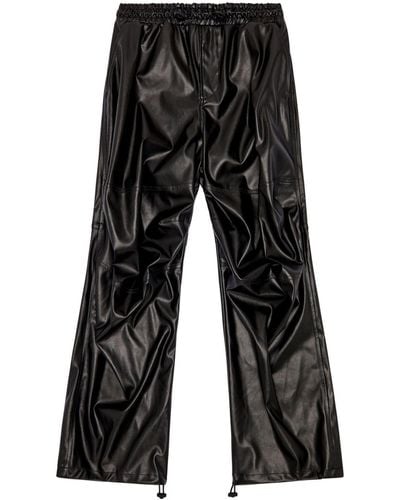DIESEL P-marty-lth Coated-finish Pants - Black