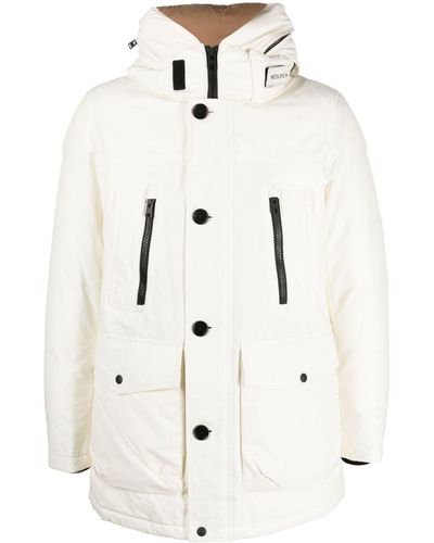 Woolrich Logo-print Hooded Coat - White