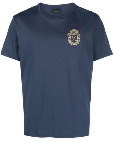 Billionaire T-shirt en coton à logo brodé - Bleu