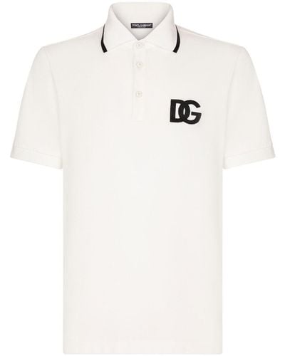 Dolce & Gabbana Logo-embroidered Polo Shirt - White