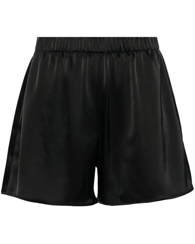David Koma Elasticated-waistband Satin Mini Shorts - Black