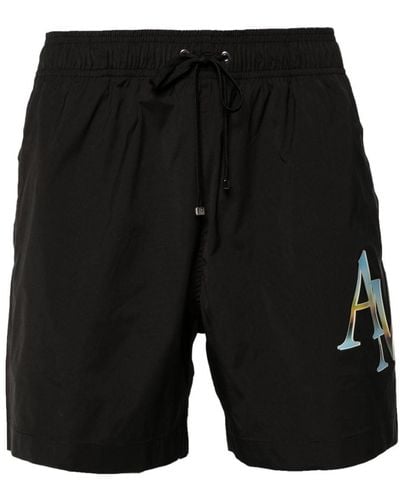 Amiri Logo-print Swim Shorts - Black