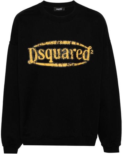 DSquared² Logo-Print Cotton Sweatshirt - Black