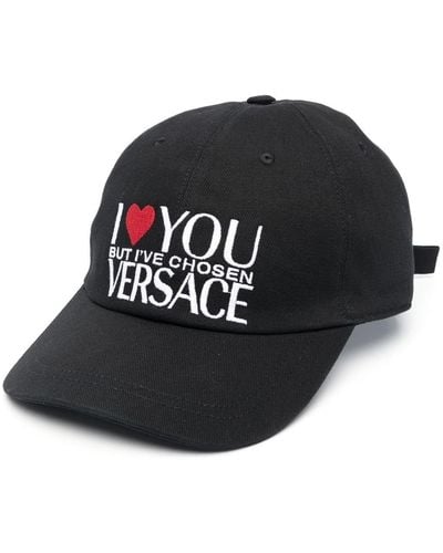 Versace ヴェルサーチェ スローガン キャップ - ブラック