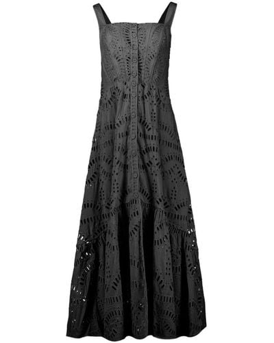 Charo Ruiz Nissy Embroidered Maxi Dress - Black