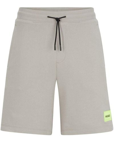 HUGO Logo-print Cotton Track Shorts - Grey