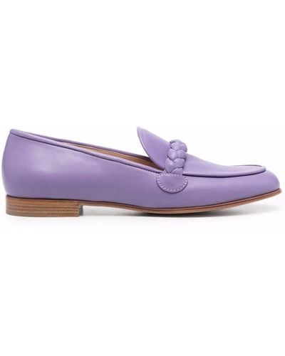 Gianvito Rossi Belem Braided Loafers - Purple