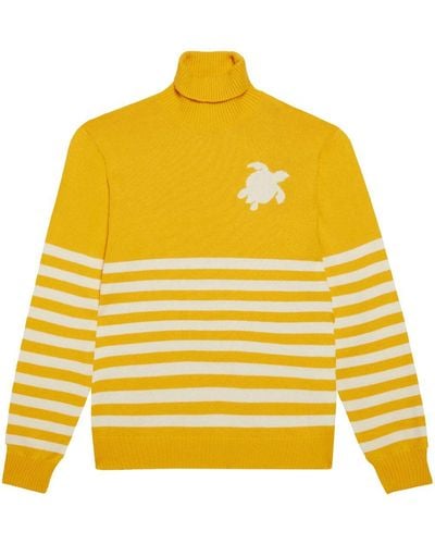 Vilebrequin Flegere Pullover mit Intarsien-Logo - Gelb