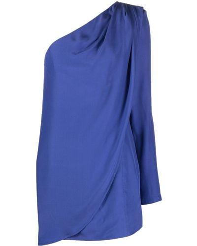 GAUGE81 Oria Single-sleeve Silk Minidress - Blue