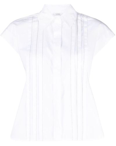 Peserico Camisa con detalle plisado - Blanco