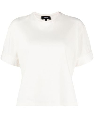 Theory T-Shirt mit tiefen Schultern - Weiß