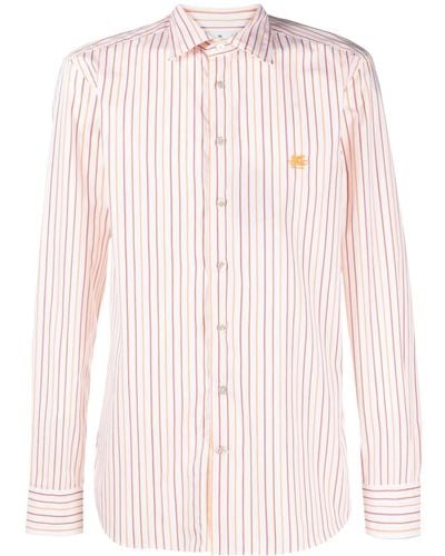 Etro Logo-embroidered Striped Shirt - Pink