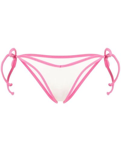 Frankie's Bikinis Contrast-trim Bikini Bottoms - Pink