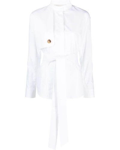 D'Estree Hans Tied-waist Cotton Shirt - White