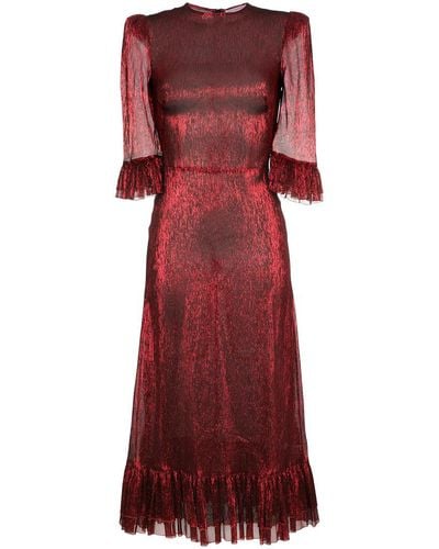 The Vampire's Wife 'Falconetti' Kleid mit Metallic-Effekt - Rot