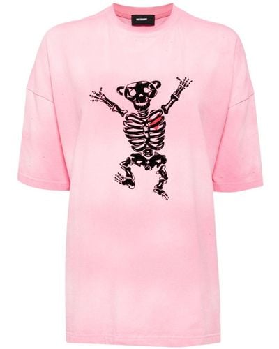 we11done Bolt Teddy Crew-neck T-shirt - Pink