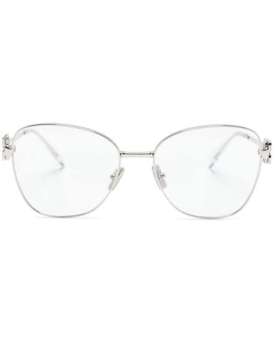 Miu Miu Brille mit geometrischem Gestell - Weiß