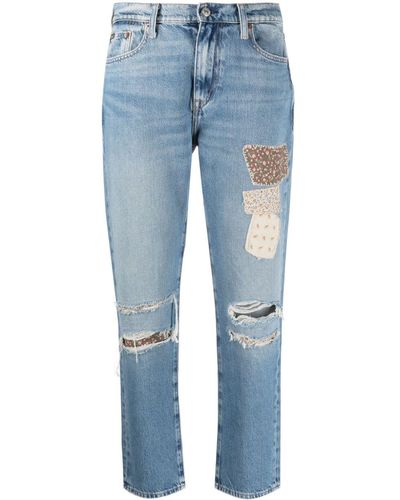 Polo Ralph Lauren Jeans Met Patchwork - Blauw
