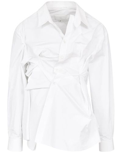 Maison Margiela Chemise asymétrique froncée - Blanc