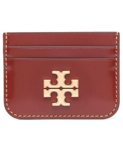 Tory Burch Calf Leather Card Holder - Red
