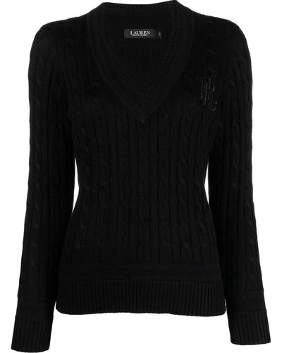 Lauren by Ralph Lauren Cable-knit Cricket Sweater - Black