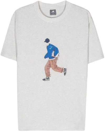 New Balance T-shirt Athletics Sport Style - Bianco