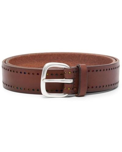 Orciani Perforated-detail Leather Belt - Brown