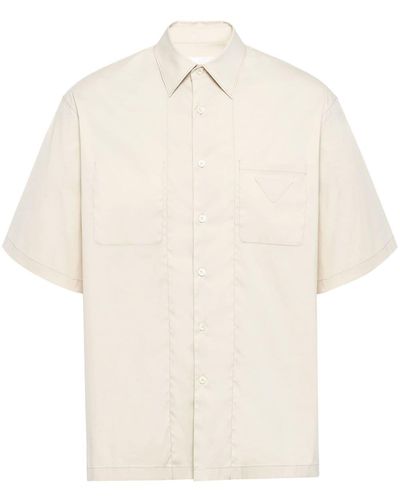 Prada Camicia con logo - Bianco