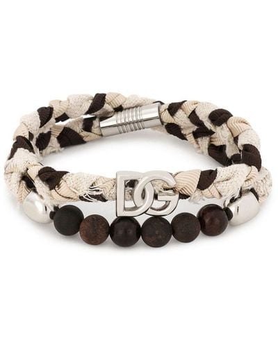 Dolce & Gabbana Braided Interwoven Bracelet - White