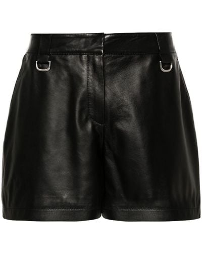 Off-White c/o Virgil Abloh High-waisted Leather Shorts - Black