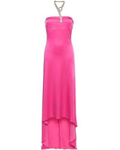 GIUSEPPE DI MORABITO Crystal-embellished Satin Maxi Dress - Pink