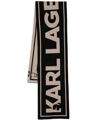 Karl Lagerfeld Bufanda con logo K/Essential - Negro