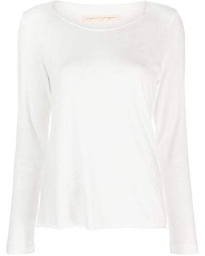 Raquel Allegra Round-neck Cotton Sweater - White