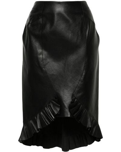 Tom Ford Falda de tubo con volantes - Negro