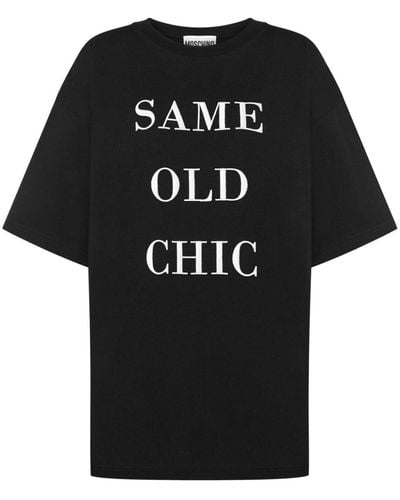 Moschino Slogan-print Cotton T-shirt - Black