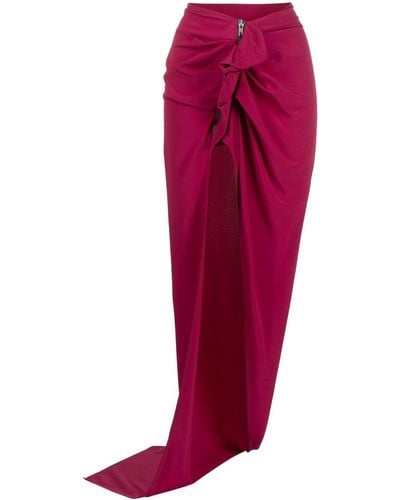 Rick Owens Long Skirt With Ruffles - Red