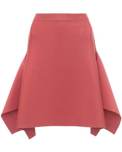 JW Anderson Asymmetric A-line Skirt - Red