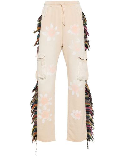 Alchemist Floral-print Fringed Track Trousers - Natural