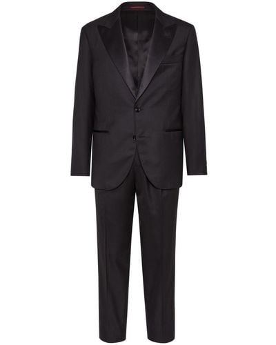 Brunello Cucinelli Single-breasted Wool Suit - Black