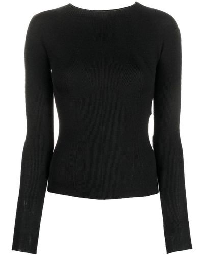 Lanvin Extra-long Sleeve Slit Sweater - Black