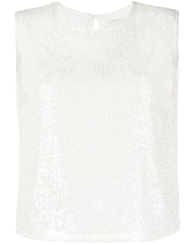 Claudie Pierlot Open-back Sequin-embellished Tank Top - White