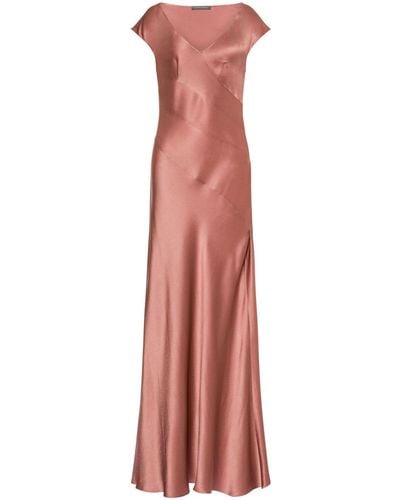 Alberta Ferretti Panelled Satin Gown - Pink