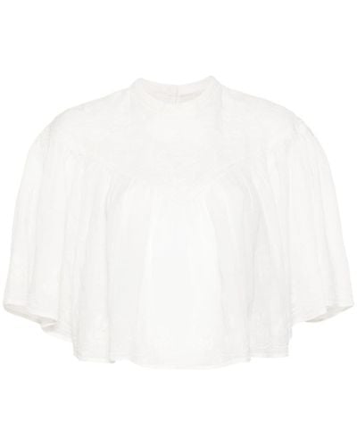 Isabel Marant Elodia Cropped Blouse - White