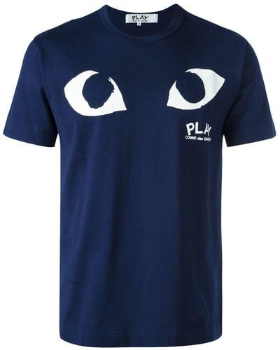COMME DES GARÇONS PLAY T-Shirt mit Augen-Print - Blau