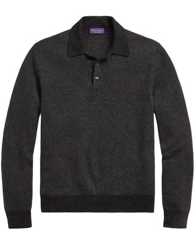 Ralph Lauren Purple Label Kasjmier Poloshirt - Zwart