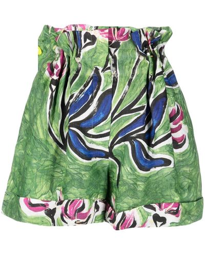 Aje. Short Eden à taille froncée - Vert