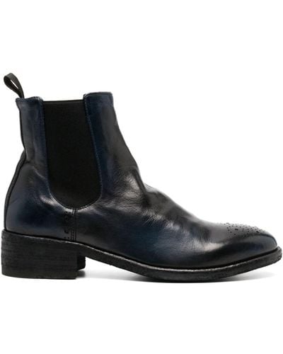 Officine Creative Elasticated Side-panels Leather Boots - Black