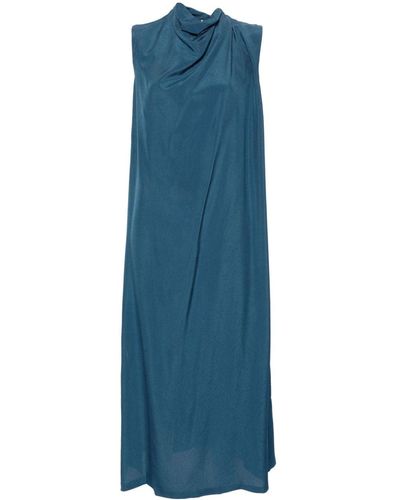 Christian Wijnants Dinari Draped-detailing Midi Dress - Blue