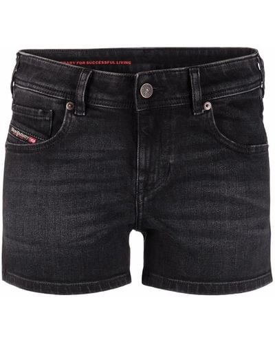 DIESEL Jeans-Shorts mit Logo-Stickerei - Schwarz