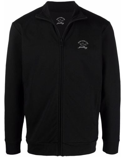 Paul & Shark Logo-print Zip-up Sweatshirt - Black